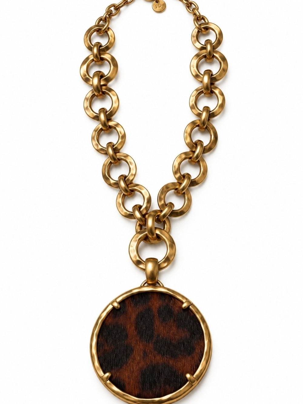 Patricia Nash Gold-Tone Leopard Pendant Statement Necklace 18"